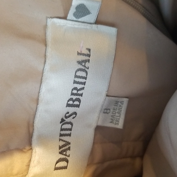 David's Bridal Size 8 One Shoulder Cocktail Dress Biscott - Picture 6 of 8